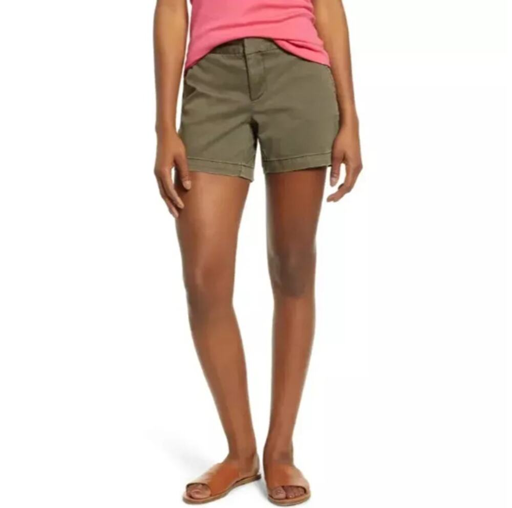 * New ~ CASLON ( NORDSTROM) ~ 5” Women’s Cotton Blend Twill Shorts Size 8